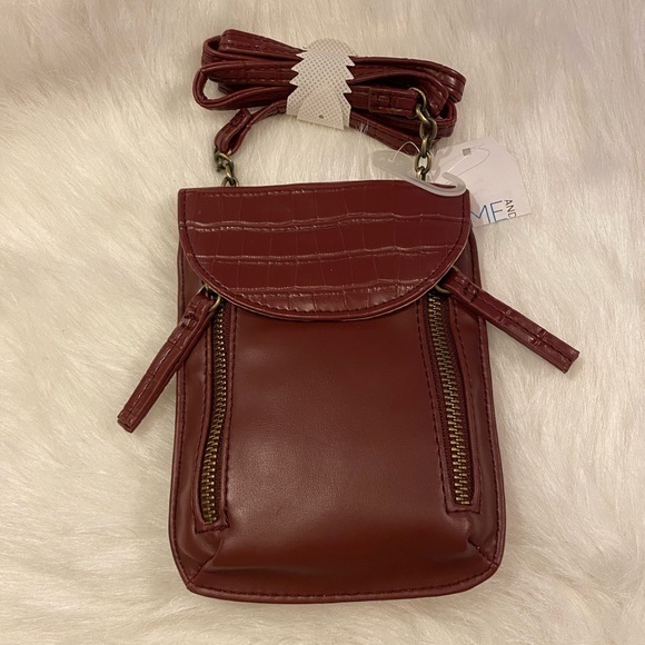 Time and Tru Handbags - Time And Tru Crossbody Womens Maroon Purse‎ Handbag